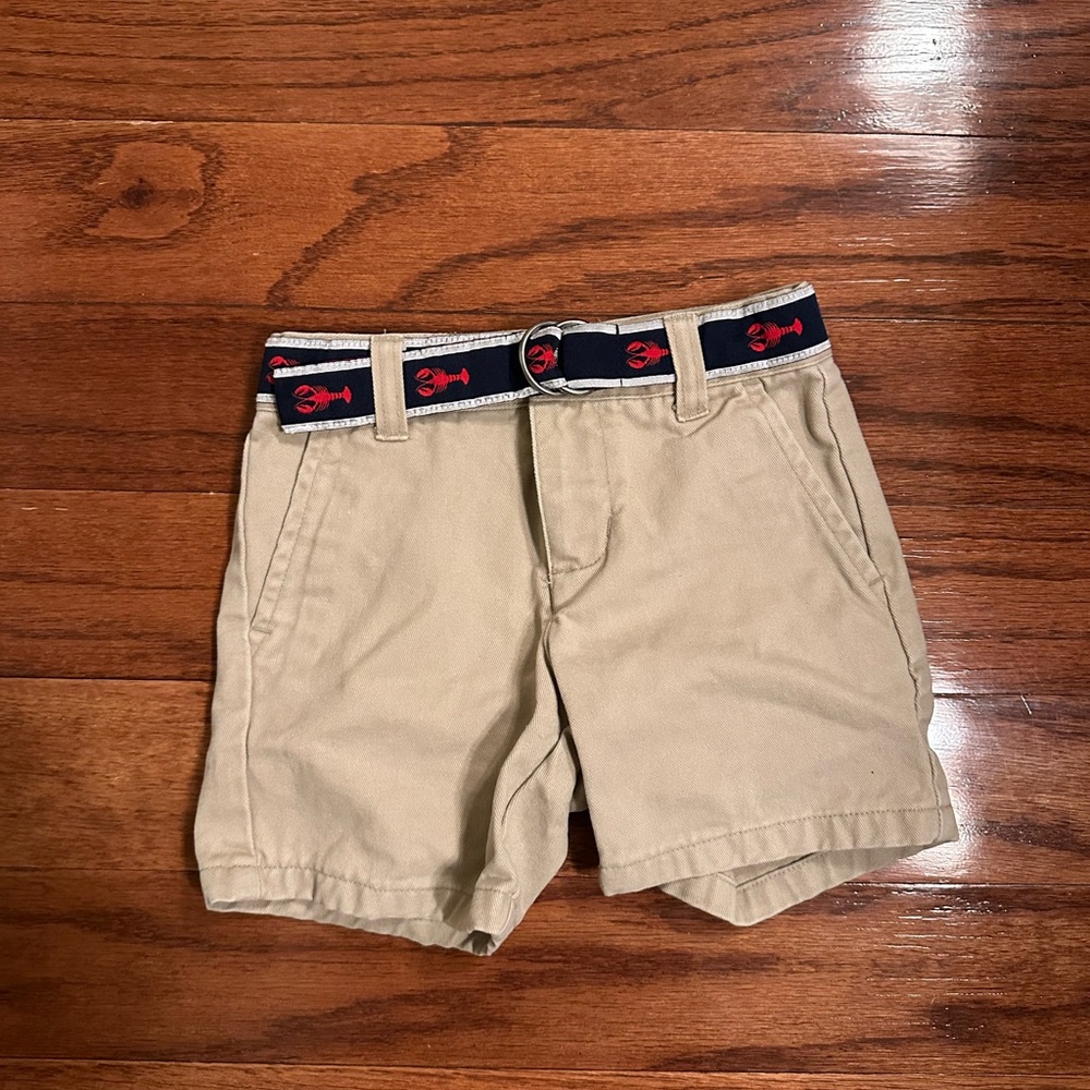 Janie and Jack Khaki Shorts with Lobster Belt